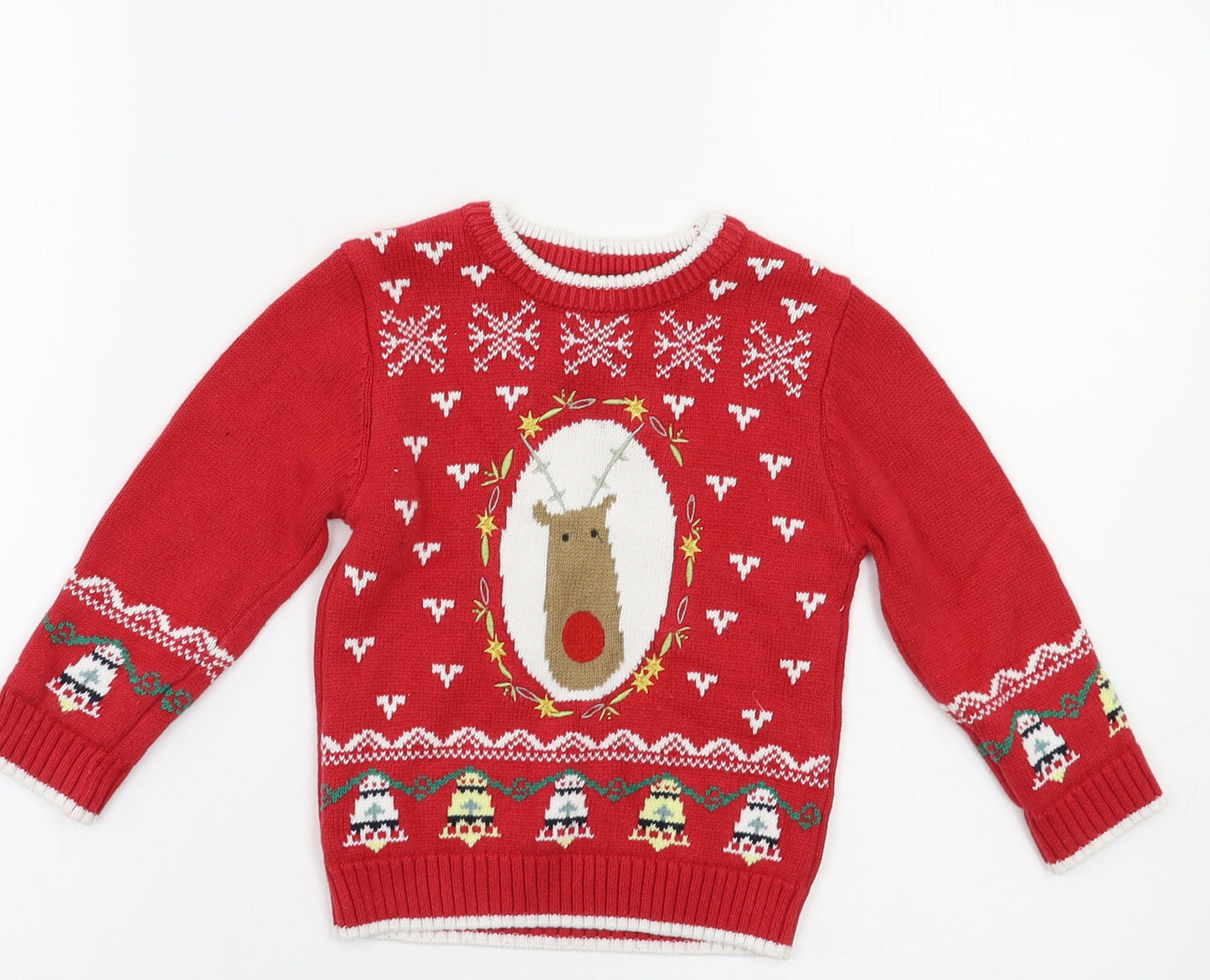 NEXT Baby Red Fair Isle  Pullover Jumper Size 12-18 Months  - Xmas jumper