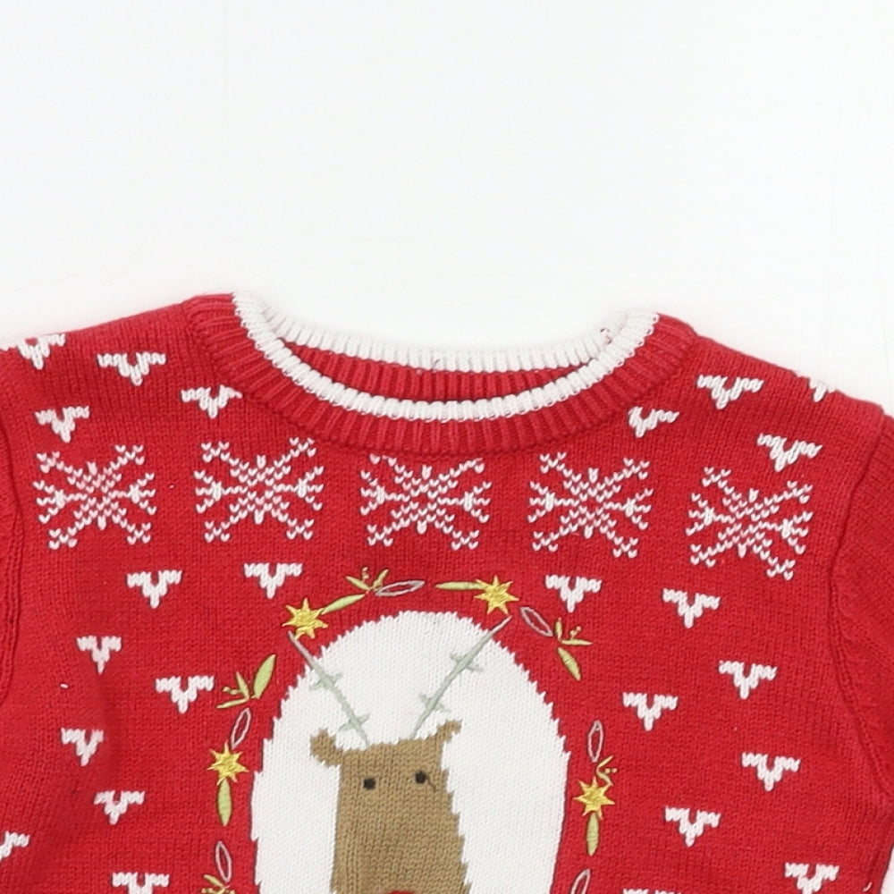NEXT Baby Red Fair Isle  Pullover Jumper Size 12-18 Months  - Xmas jumper