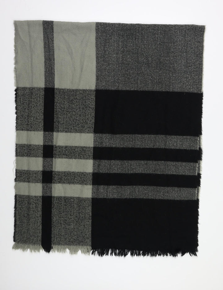 Preworn Womens Grey Check Shawl/Wrap