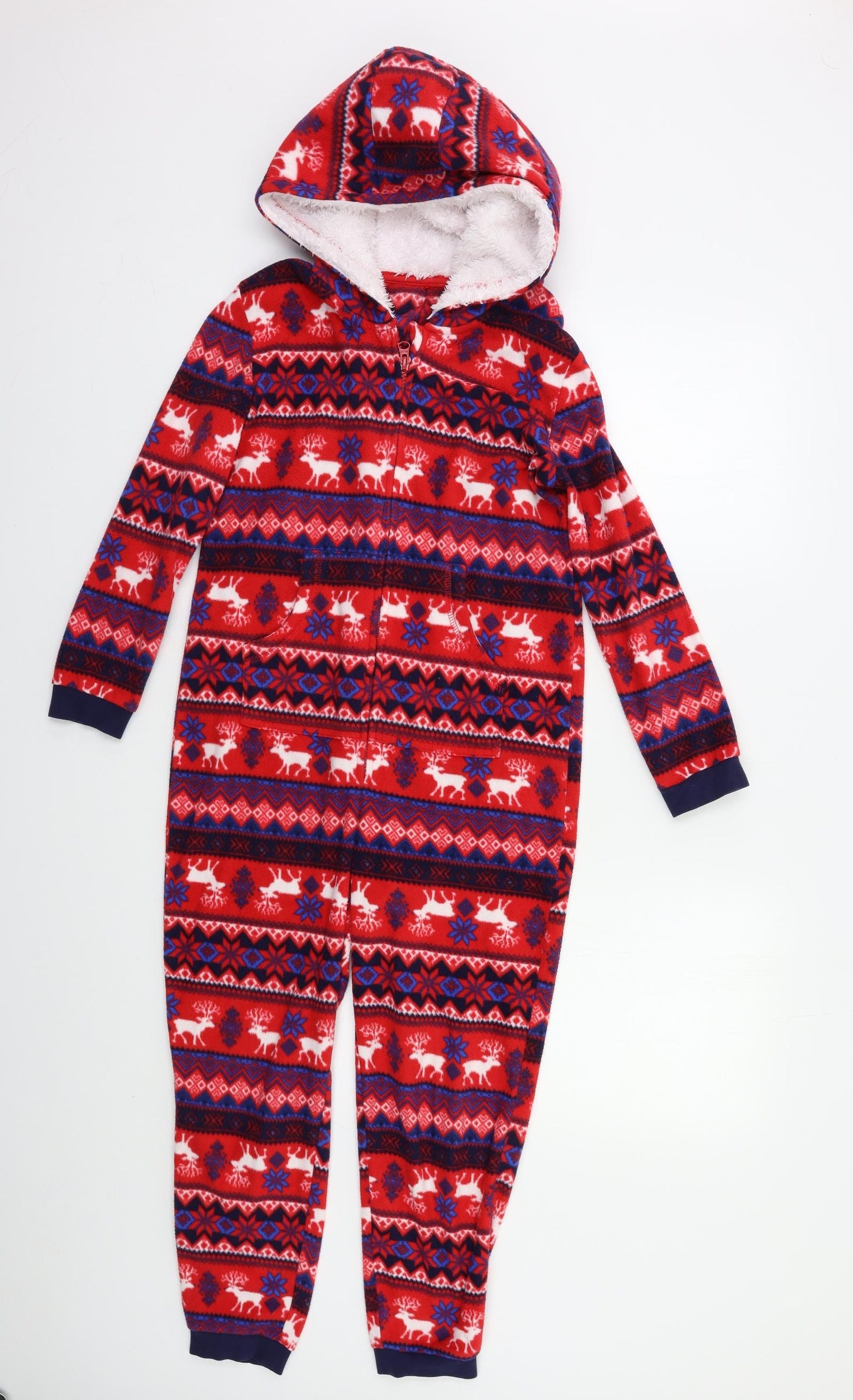 George Boys Red Fair Isle   Bodysuit Size 9-10 Years  - oNESIE