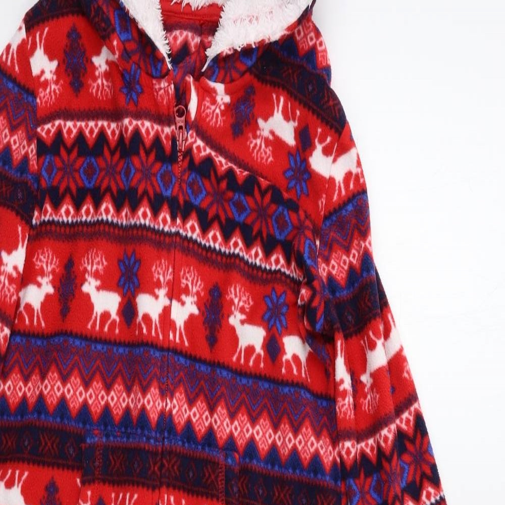 George Boys Red Fair Isle   Bodysuit Size 9-10 Years  - oNESIE