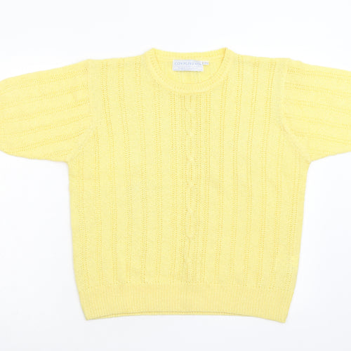 Compliments Womens Yellow  Knit Pullover Jumper Size M