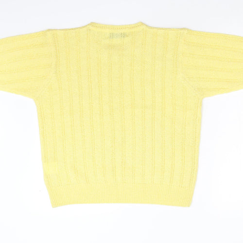 Compliments Womens Yellow  Knit Pullover Jumper Size M