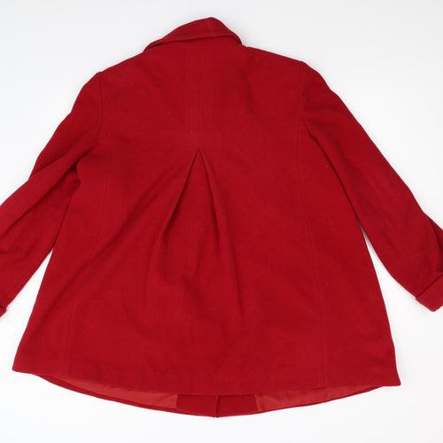 Kirsten Womens Red   Overcoat Coat Size 16