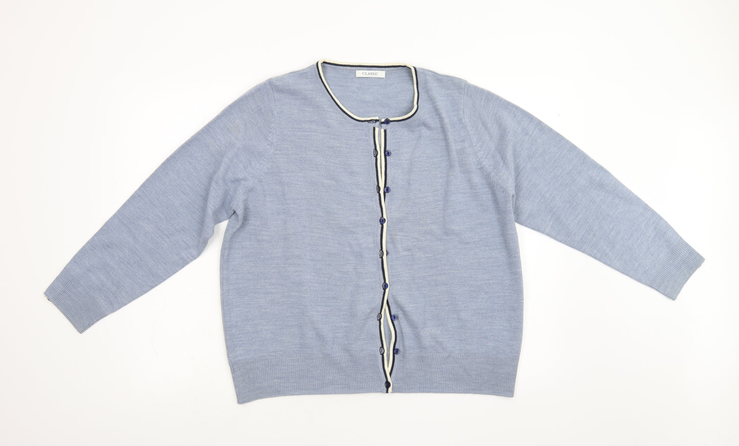 M&S Womens Blue  Knit Cardigan Jumper Size 18