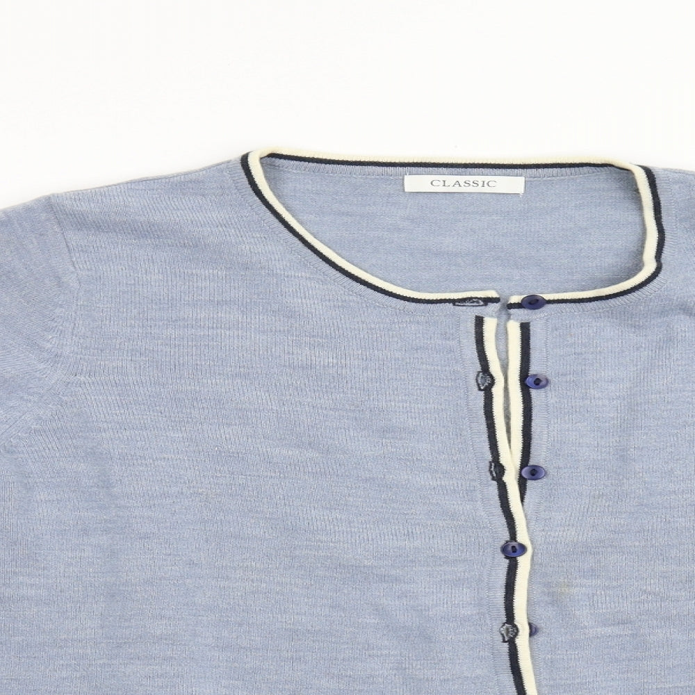 M&S Womens Blue  Knit Cardigan Jumper Size 18