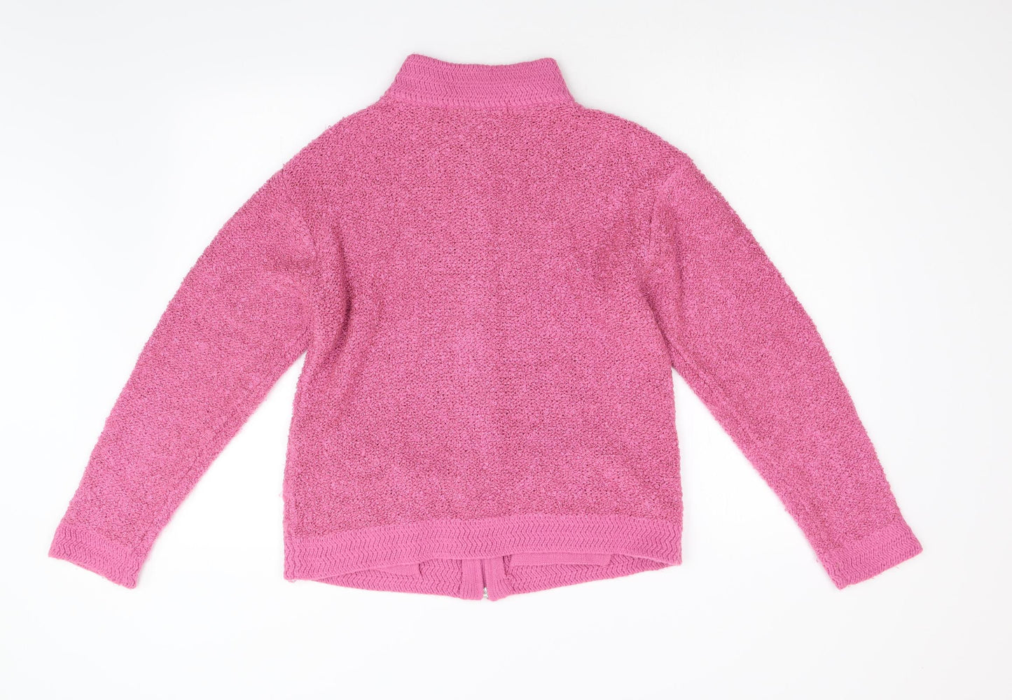 Preworn Womens Pink  Knit Full Zip Jumper Size M