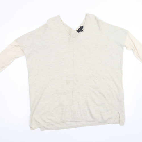 Topshop Womens Beige  Knit Pullover Jumper Size 10