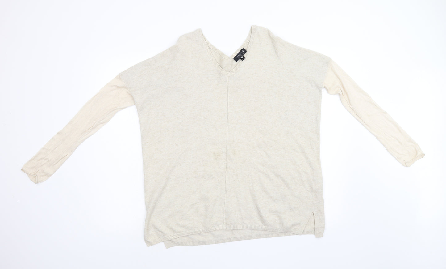 Topshop Womens Beige  Knit Pullover Jumper Size 10