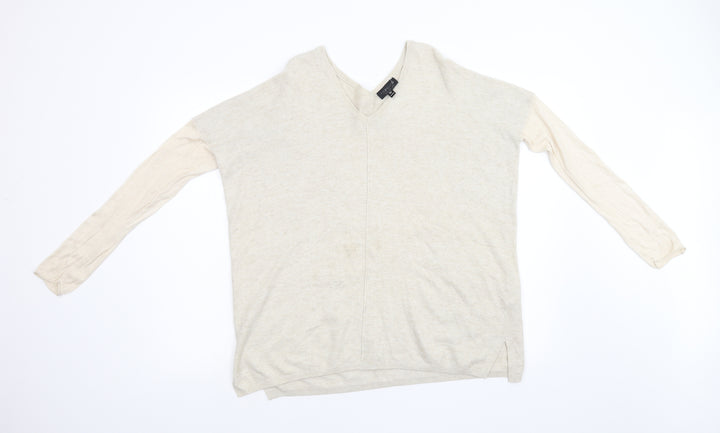 Topshop Womens Beige  Knit Pullover Jumper Size 10