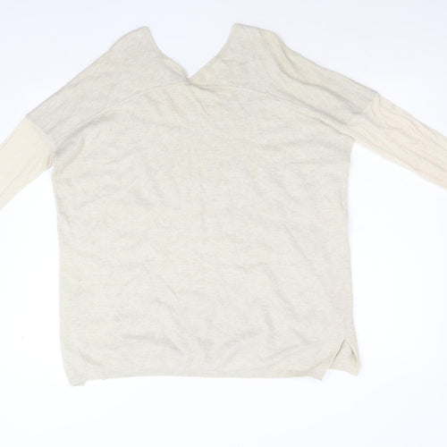 Topshop Womens Beige  Knit Pullover Jumper Size 10