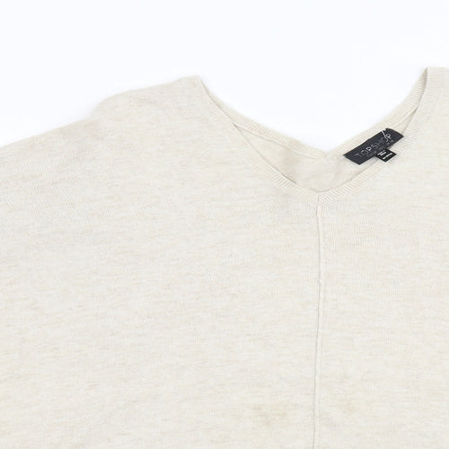 Topshop Womens Beige  Knit Pullover Jumper Size 10