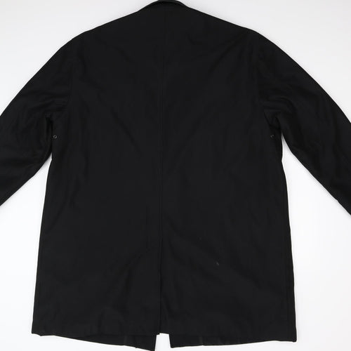 Avenue Mens Black   Overcoat Coat Size XL