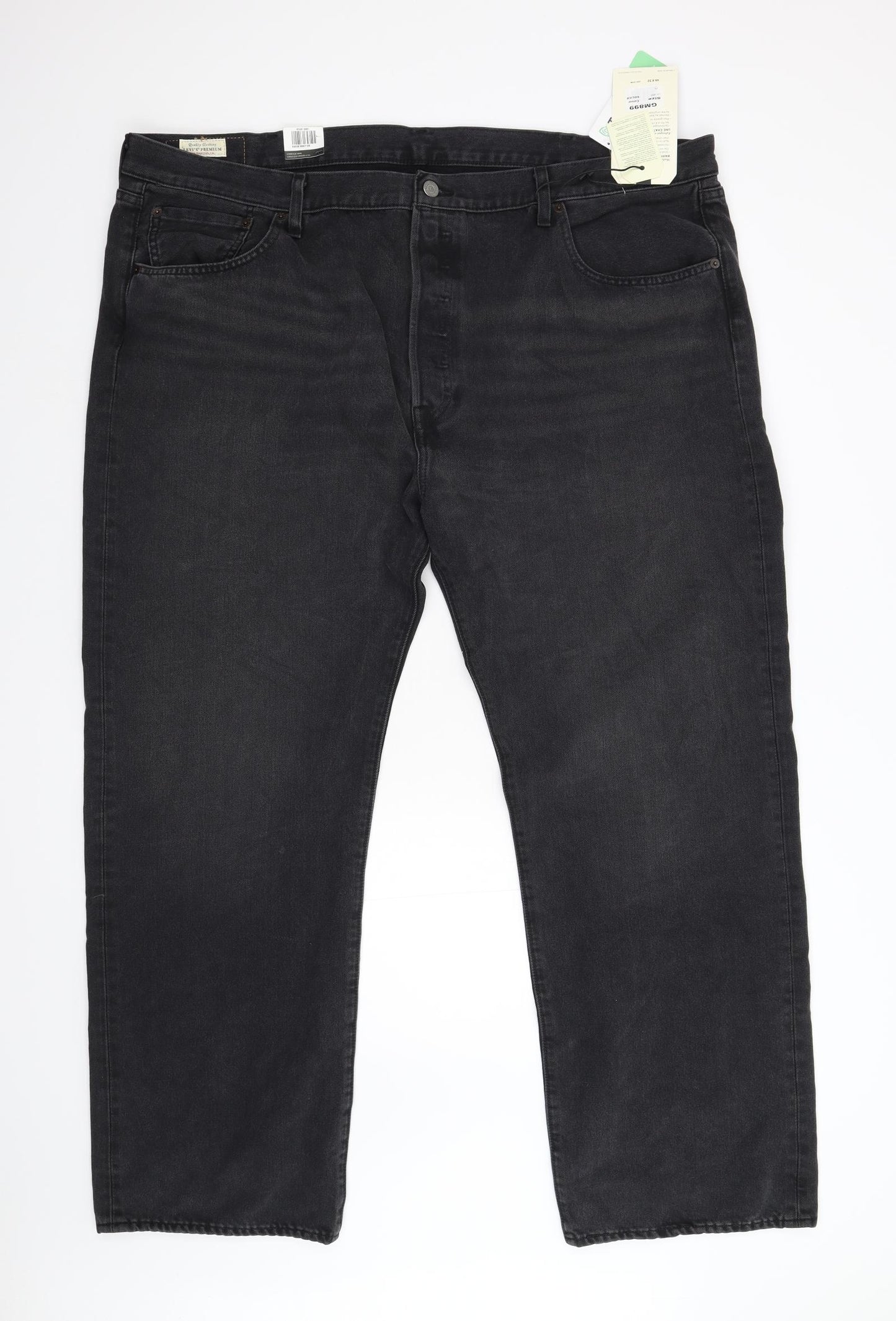 Levi 501 Mens Black  Denim Straight Jeans Size 46 L31 in