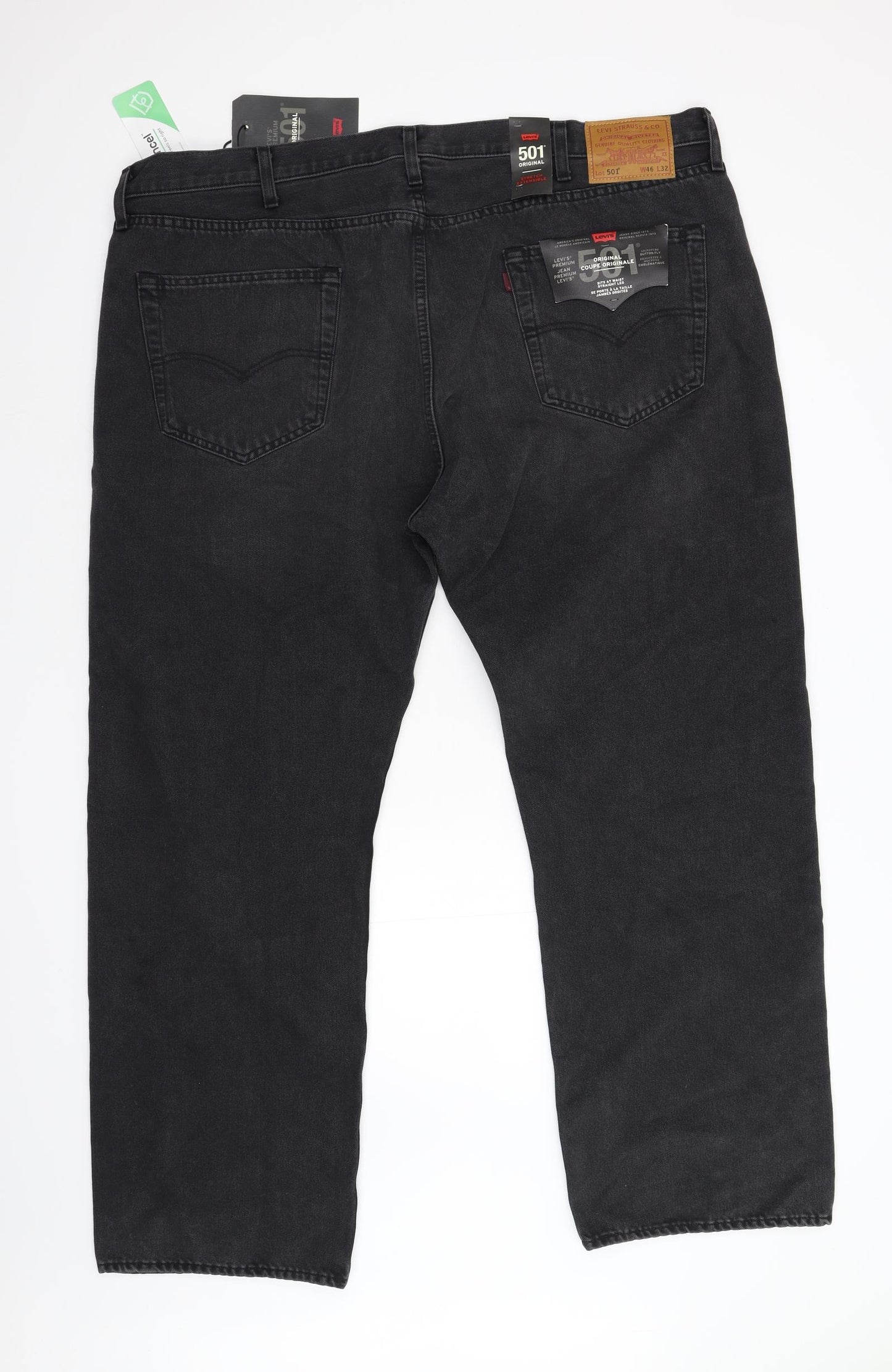Levi 501 Mens Black  Denim Straight Jeans Size 46 L31 in