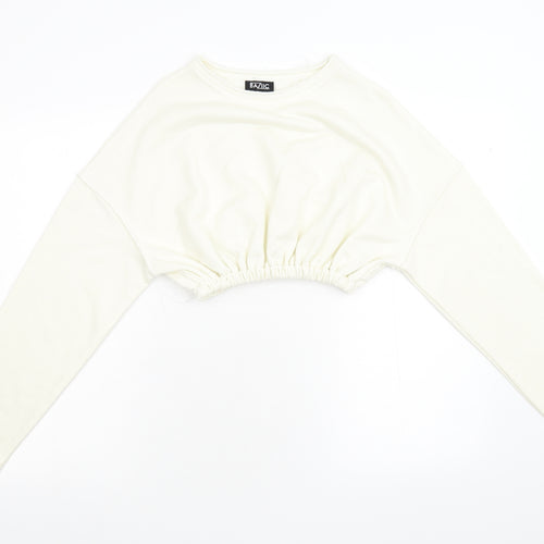 Baziic Womens Ivory   Pullover Sweatshirt One Size