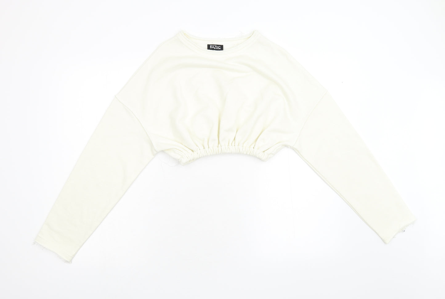 Baziic Womens Ivory   Pullover Sweatshirt One Size