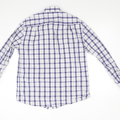 Samuel Windsor Mens Blue Check   Dress Shirt Size L