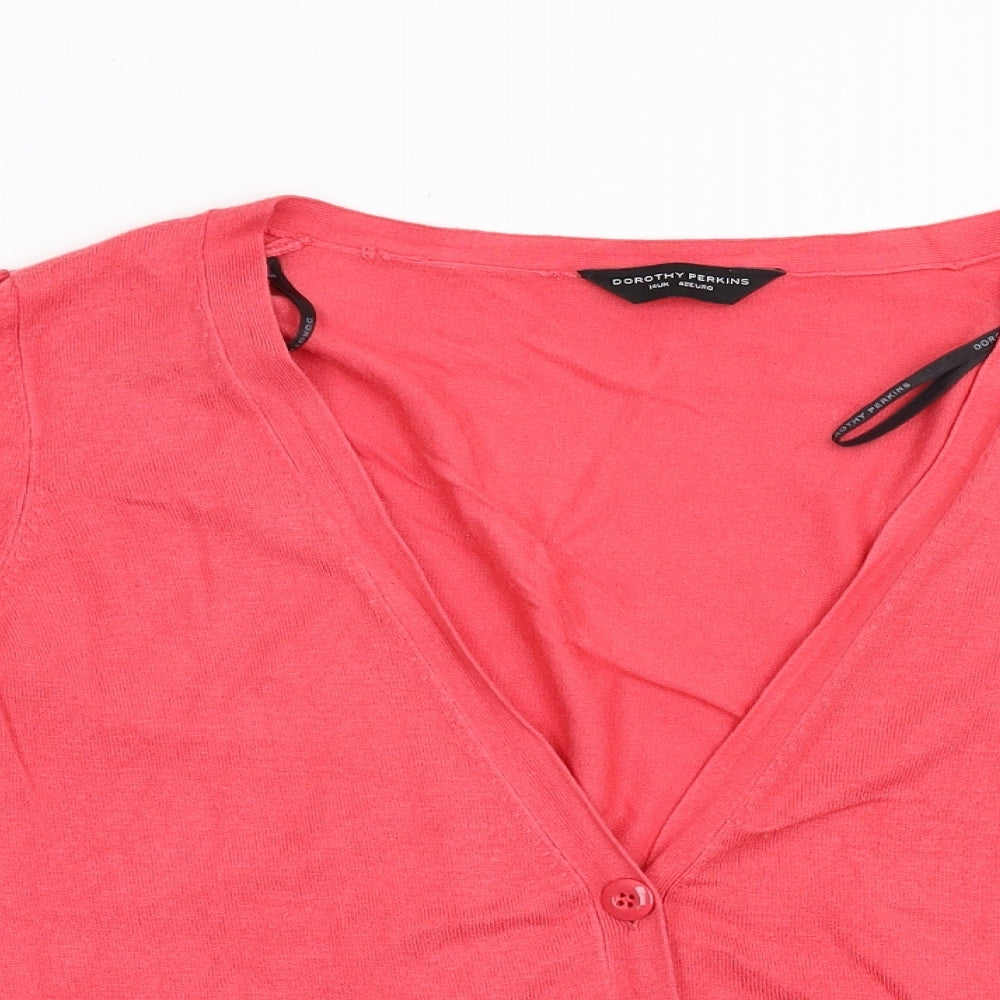 Dorothy Perkins Womens Pink  Knit Cardigan Jumper Size 14