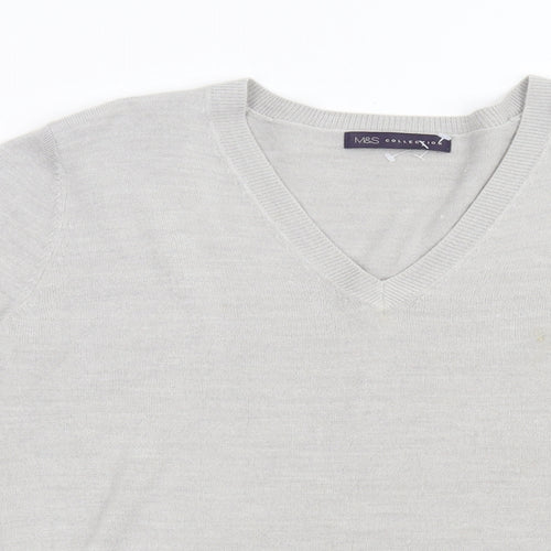 M&S Mens Grey  Knit Pullover Jumper