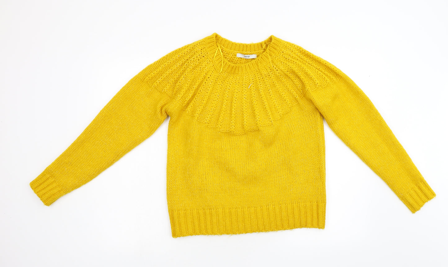 George Womens Yellow  Knit Pullover Jumper Size XS