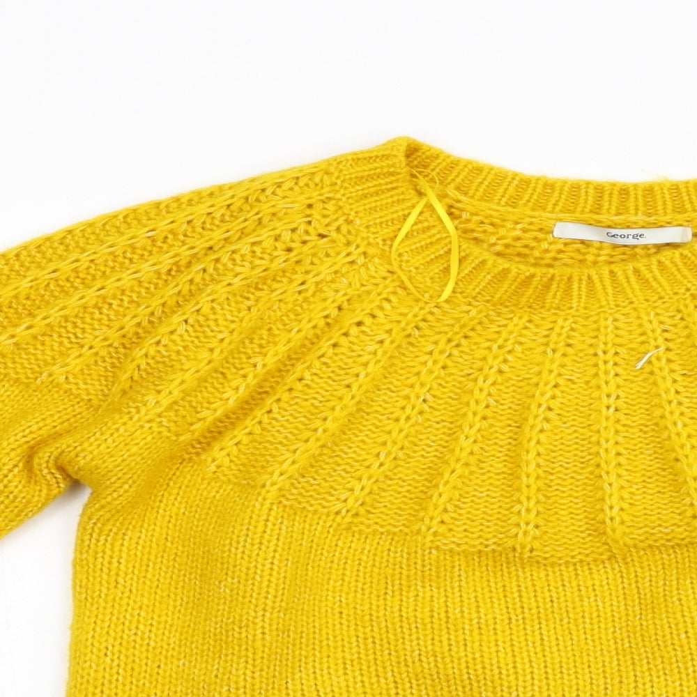George Womens Yellow  Knit Pullover Jumper Size XS