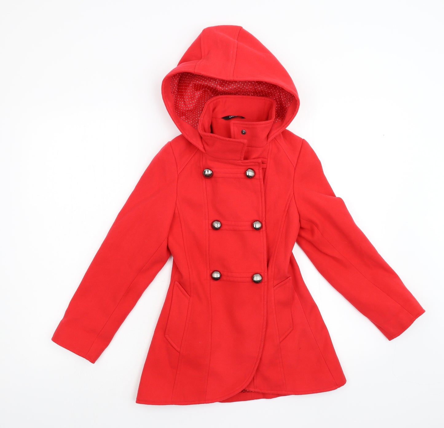 George Girls Red   Overcoat Coat Size 8-9 Years