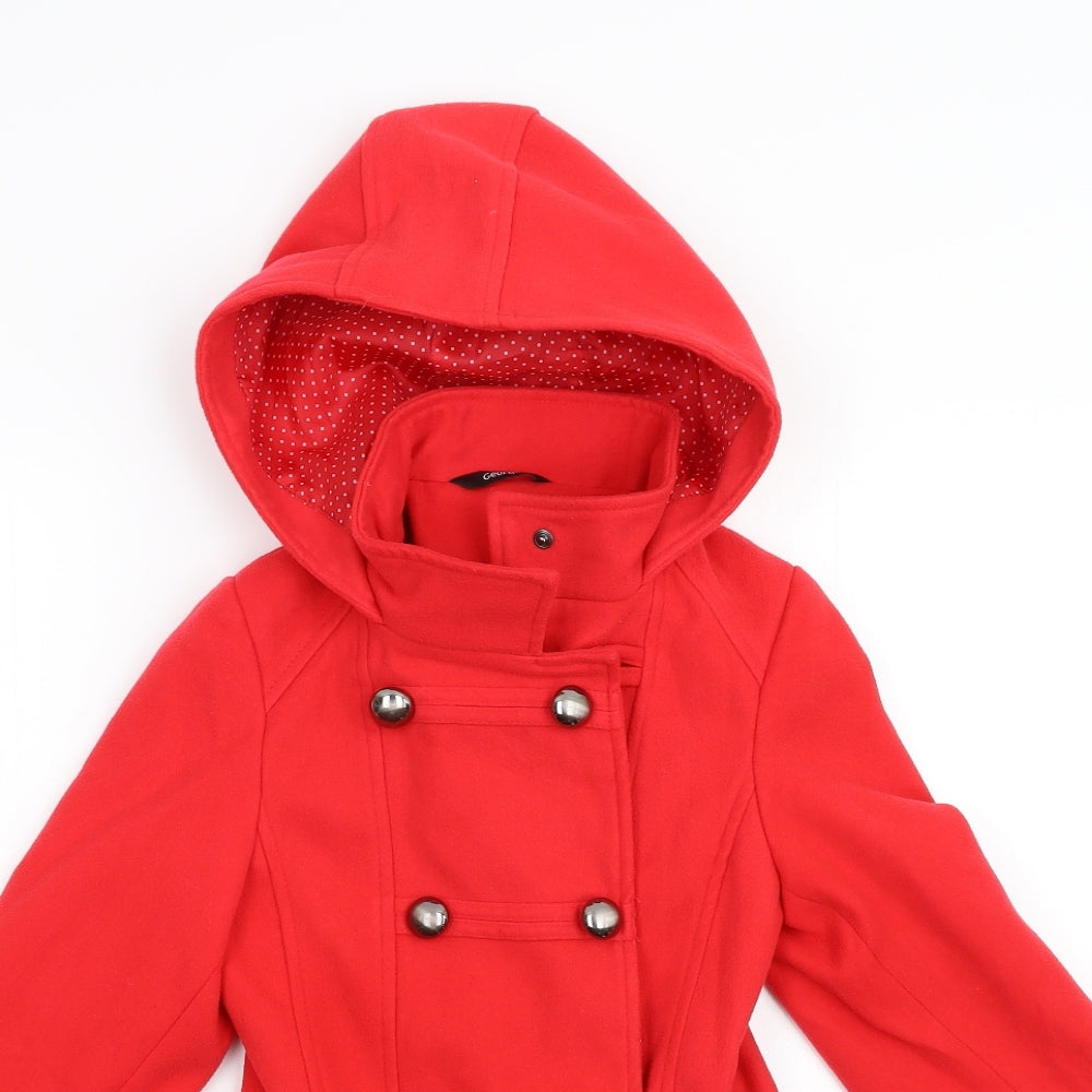 George Girls Red   Overcoat Coat Size 8-9 Years