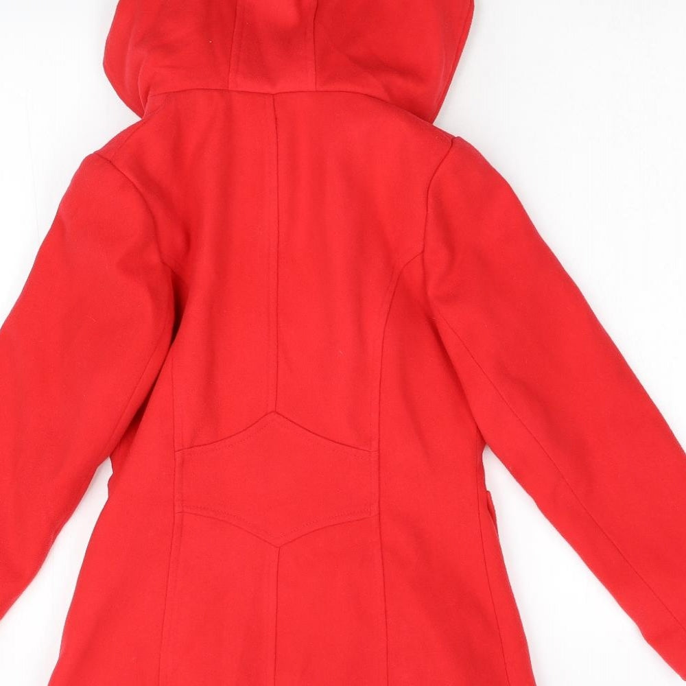 George Girls Red   Overcoat Coat Size 8-9 Years