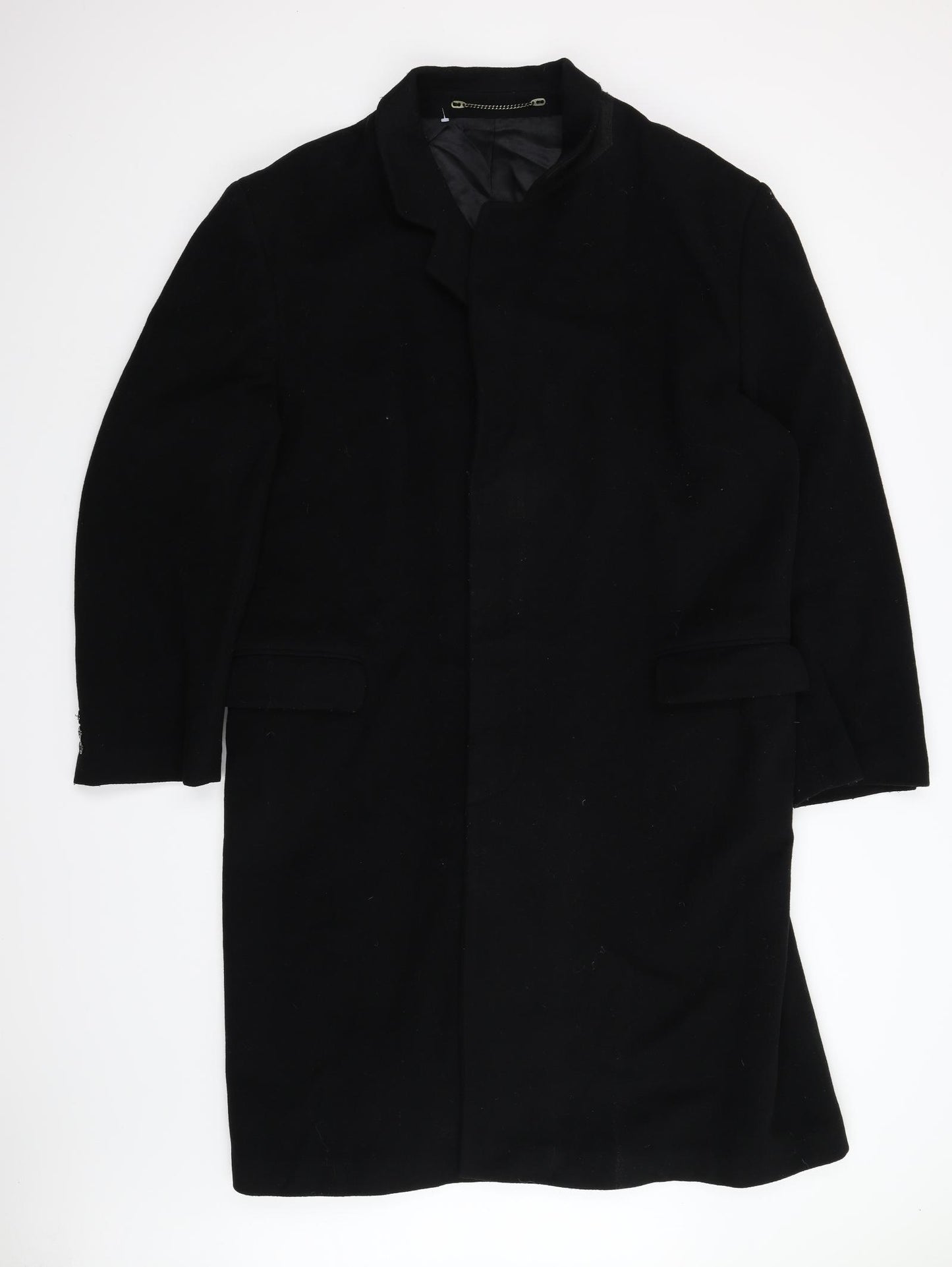 Kingston Mens Black   Overcoat Coat Size 44