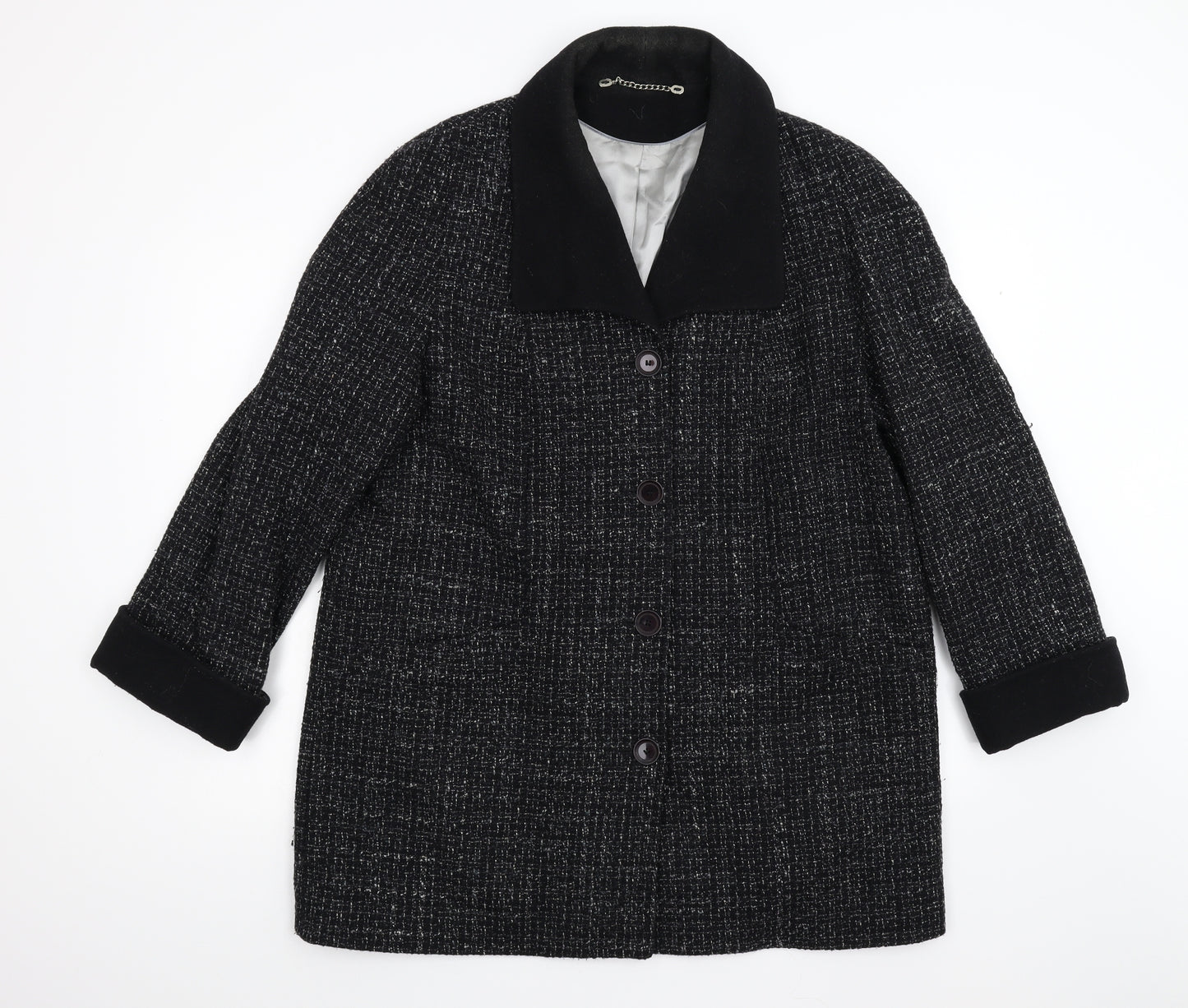 Berkertex Womens Black   Overcoat Coat Size 16