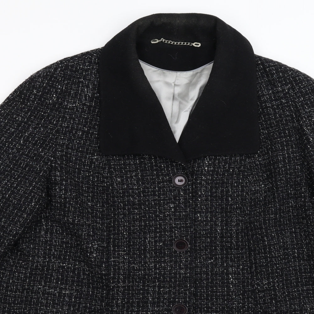 Berkertex Womens Black   Overcoat Coat Size 16