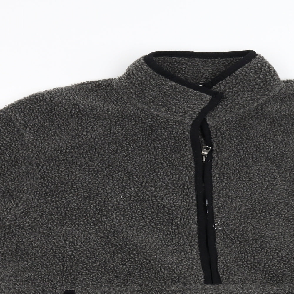 George Mens Grey  Fleece Henley Jumper Size M