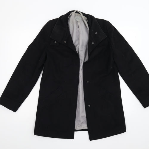 M&S Womens Black   Overcoat Coat Size 8
