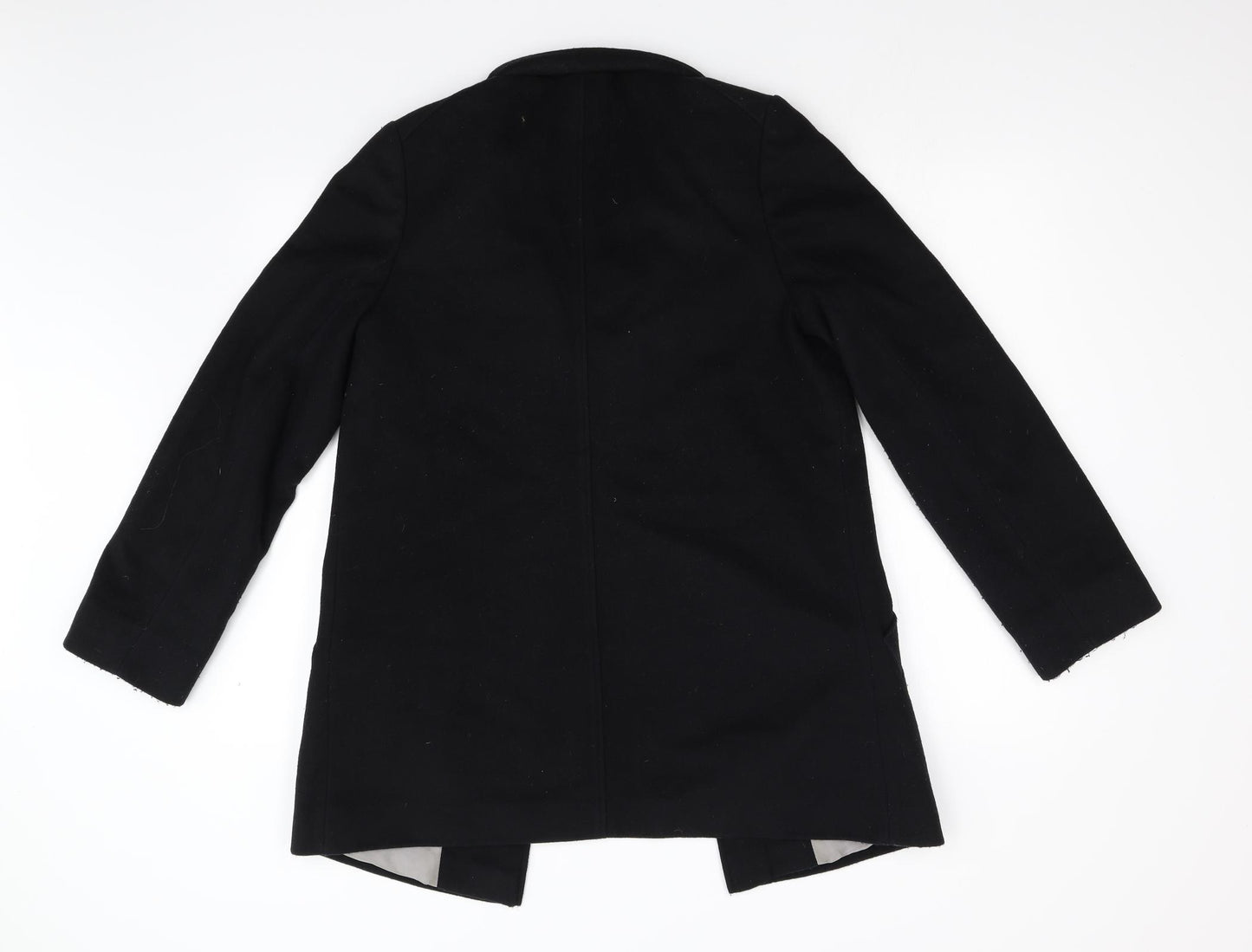 M&S Womens Black   Overcoat Coat Size 8