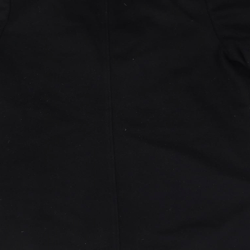 M&S Womens Black   Overcoat Coat Size 8