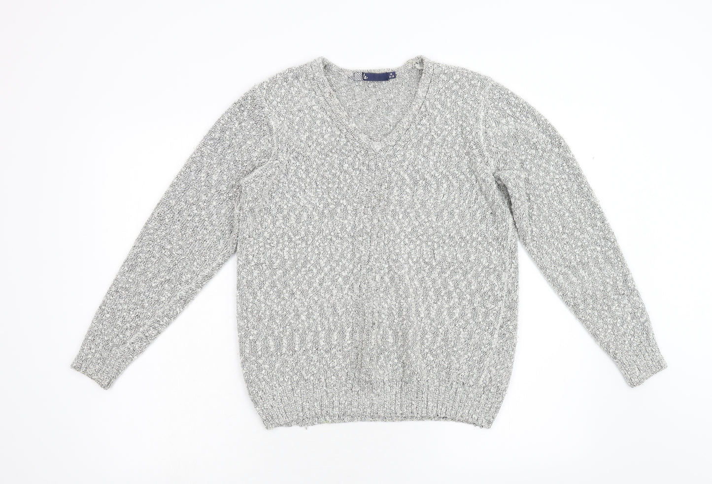 Isle Womens Grey  Knit Pullover Jumper Size M