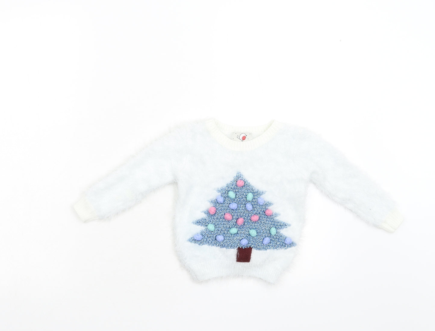 George Girls Blue   Pullover Jumper Size 2-3 Years  - Christmas