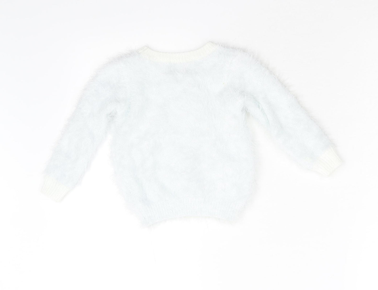George Girls Blue   Pullover Jumper Size 2-3 Years  - Christmas