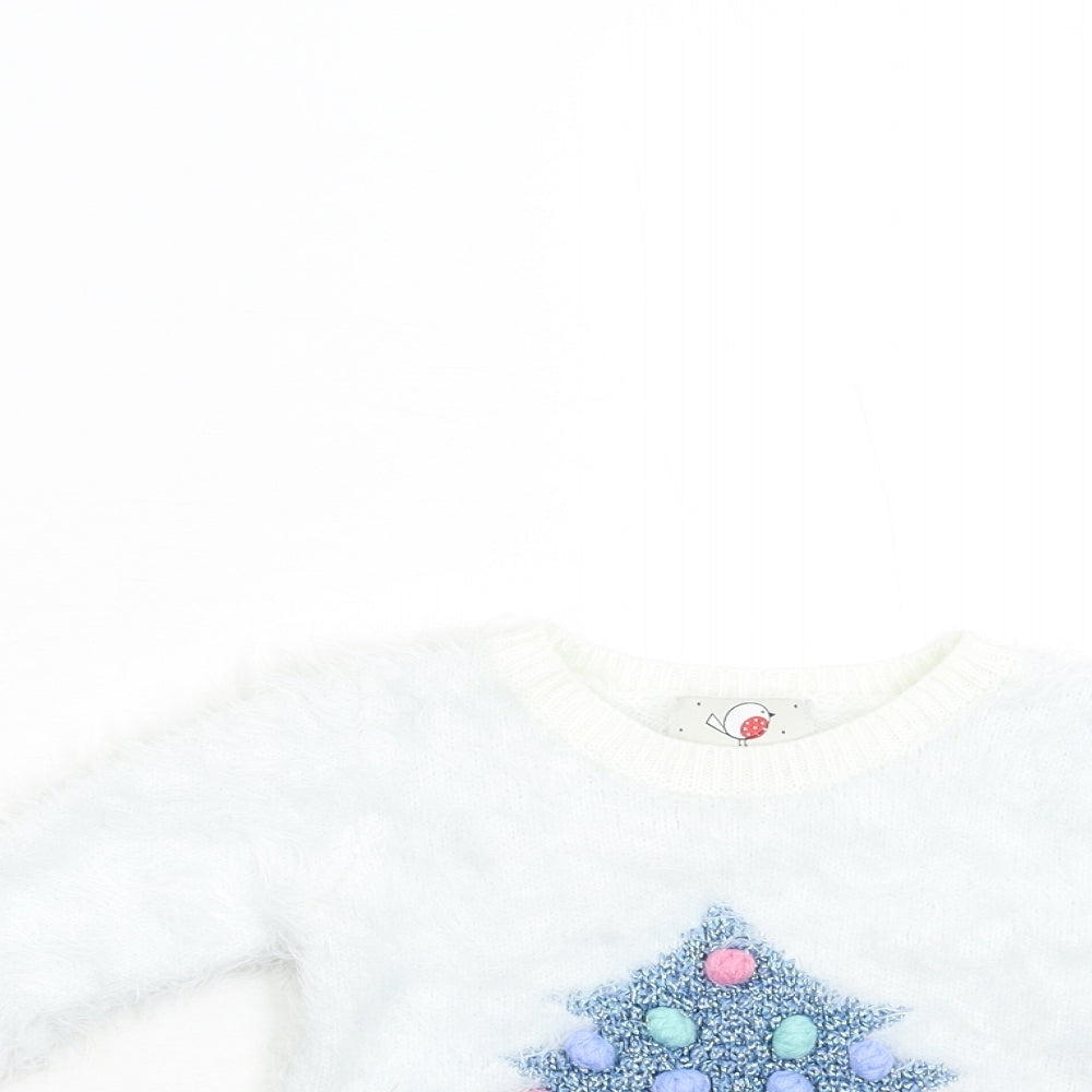 George Girls Blue   Pullover Jumper Size 2-3 Years  - Christmas