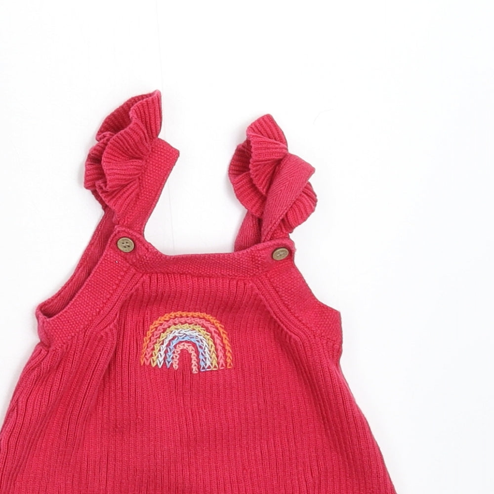 NEXT Girls Pink   Pinafore/Dungaree Dress  Size 0-3 Months