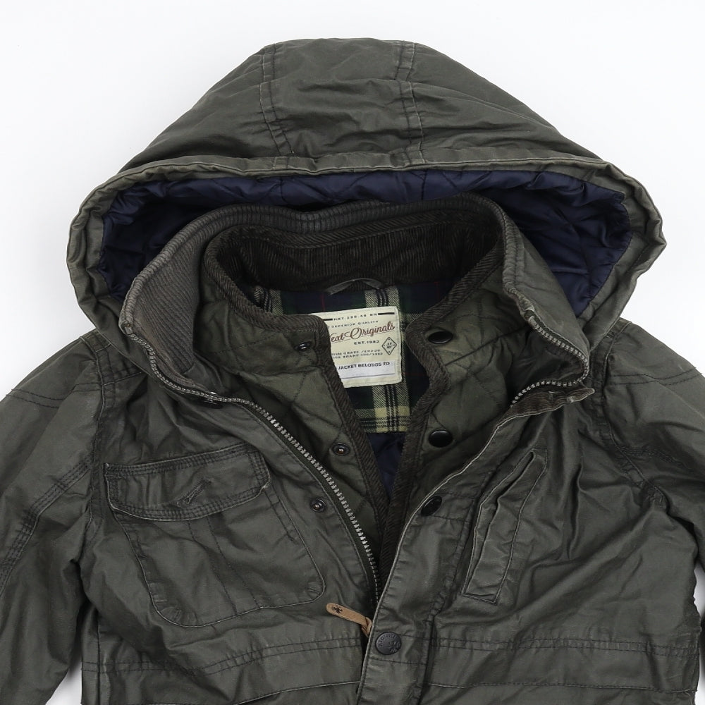 NEXT Boys Green   Overcoat Coat Size 10 Years