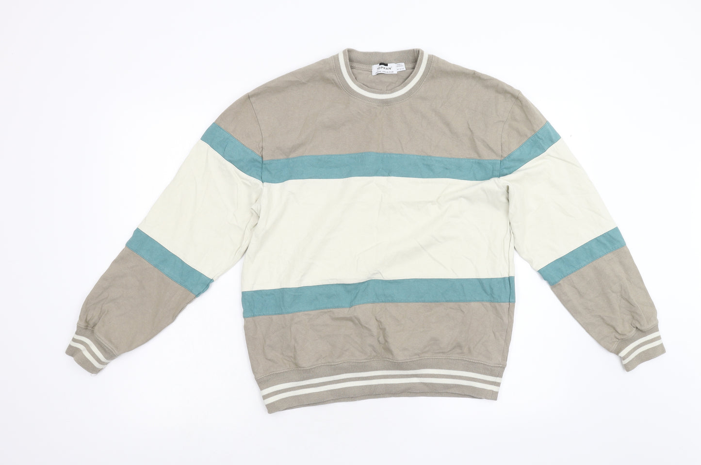 Topman Mens Multicoloured Striped  Pullover Sweatshirt Size XS
