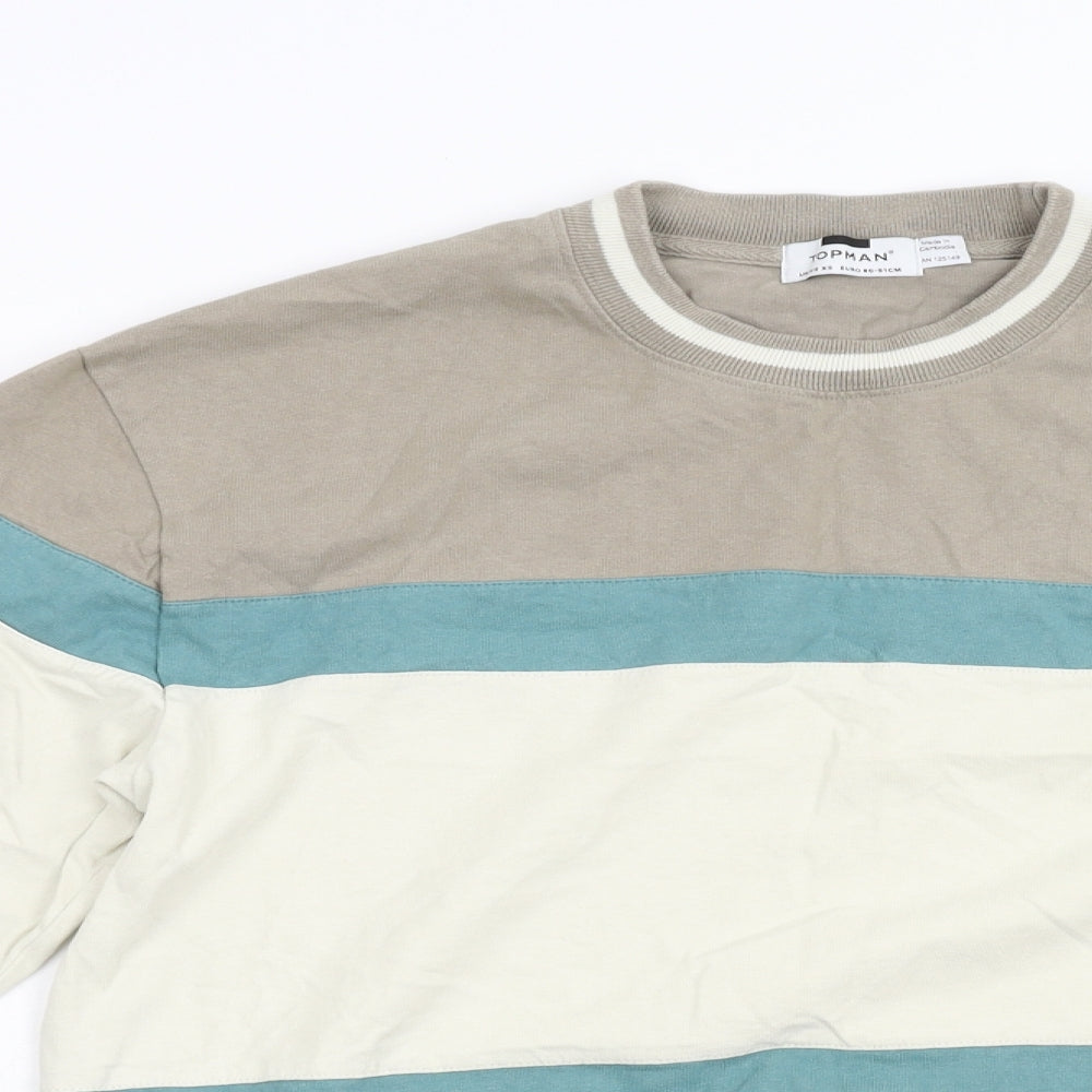 Topman Mens Multicoloured Striped  Pullover Sweatshirt Size XS