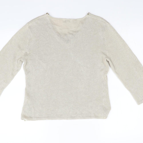 Lakeland Womens Beige  Knit Pullover Jumper Size 14