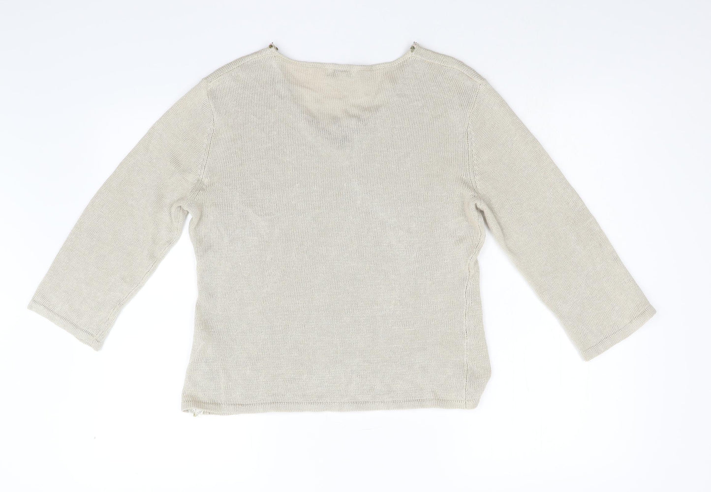 Lakeland Womens Beige  Knit Pullover Jumper Size 14