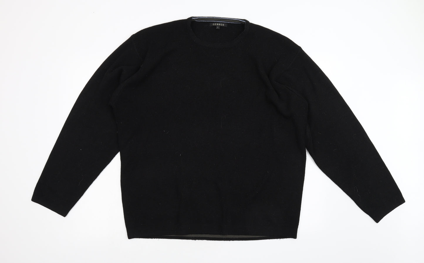 George Mens Black  Knit Pullover Jumper Size L