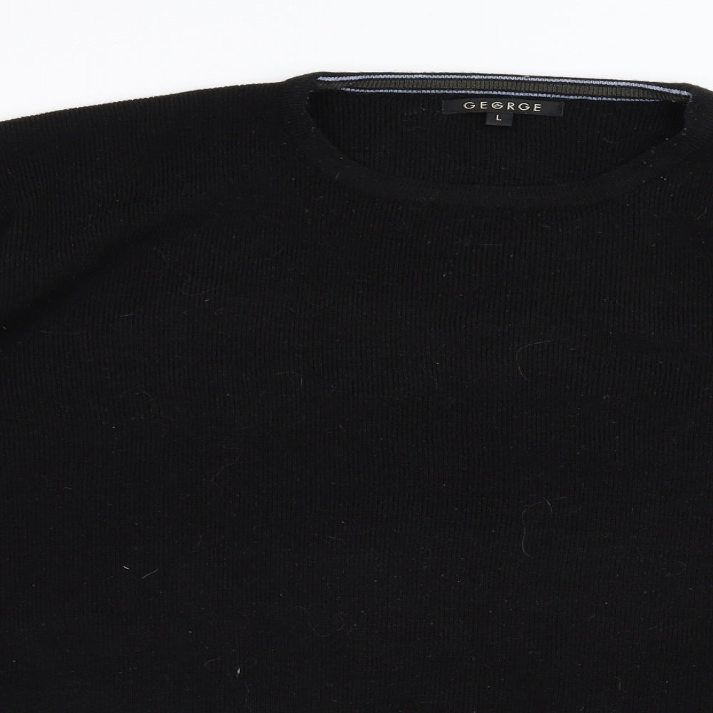 George Mens Black  Knit Pullover Jumper Size L