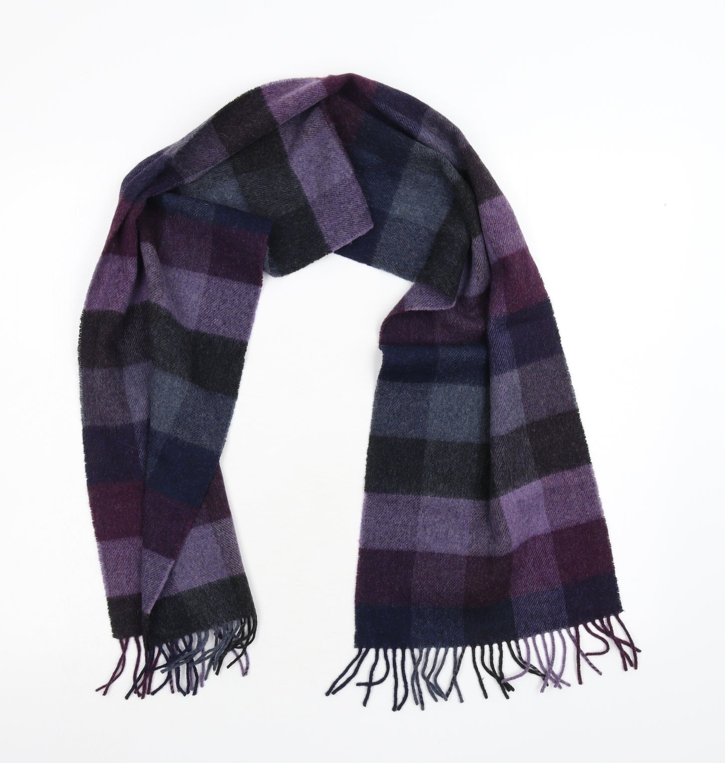 Preworn Unisex Purple Check   Scarf