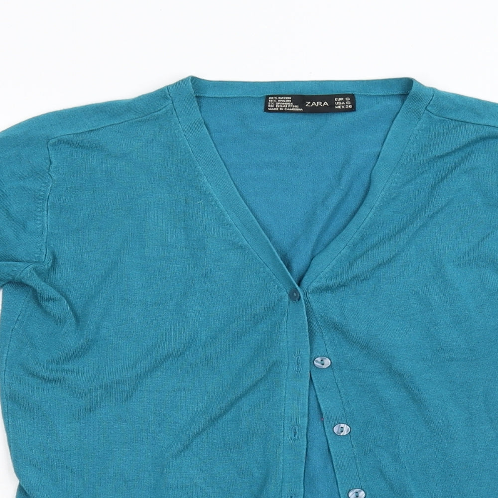 Zara Womens Green   Cardigan Jumper Size S
